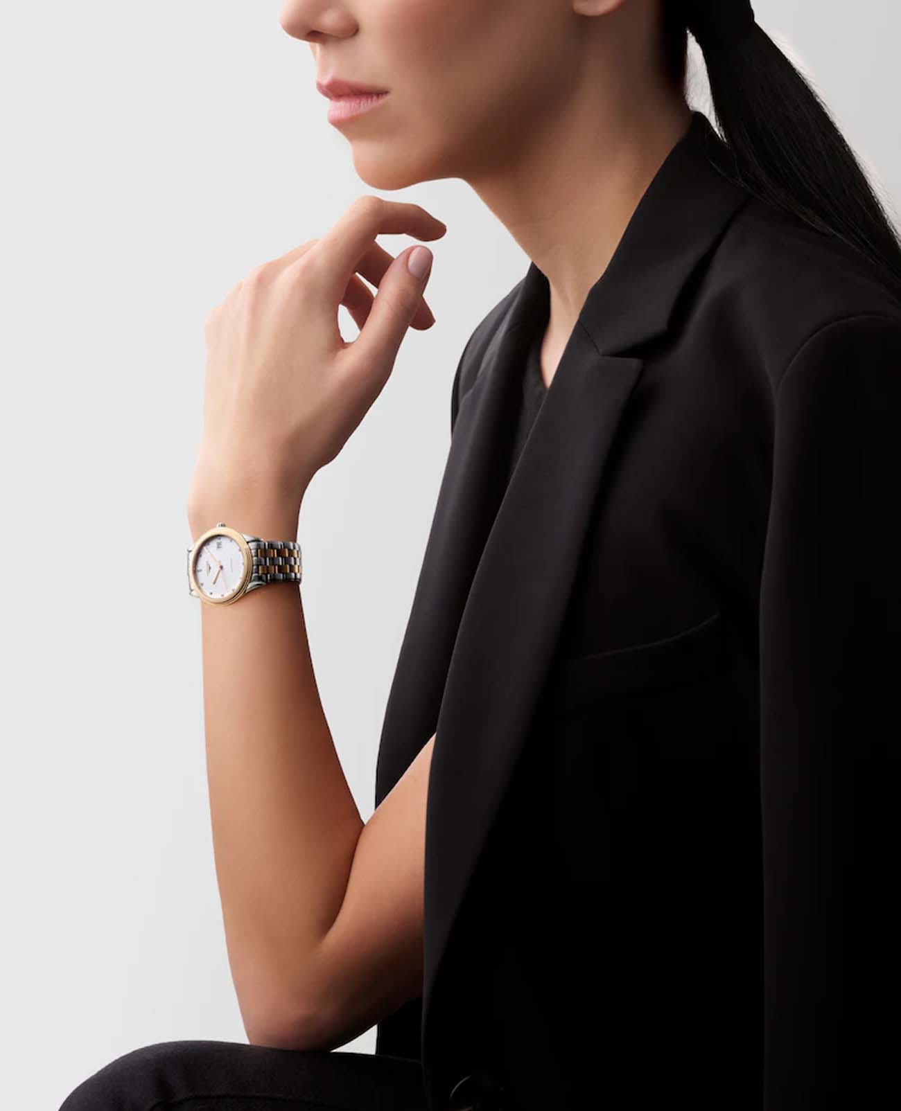 Оригинальные часы Longines Longines Flagship L4.974.3.92.7 механические калибр механизма l888 общий вид