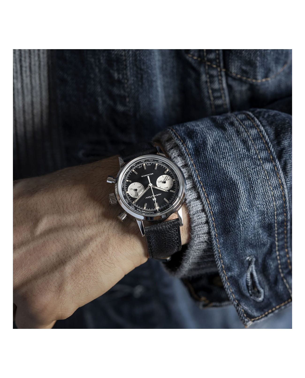 Hamilton Hamilton American Classic Intra-Matic Chronograph H H38429730, american classic швейцария мужские часы на браслете кожаный боковой вид