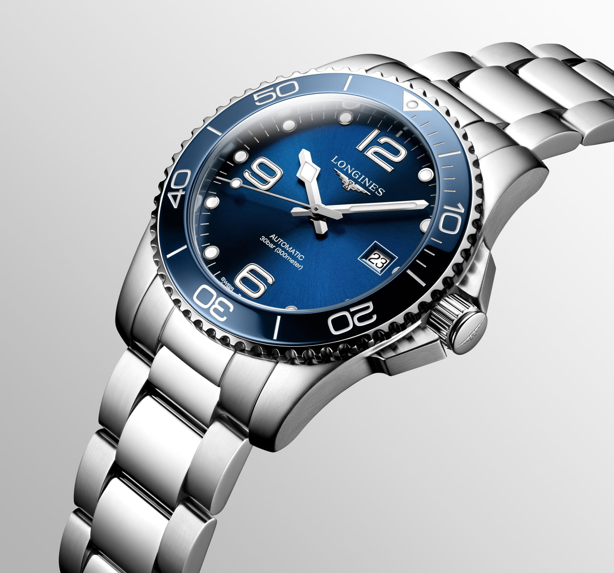 Часы Longines HydroConquest L3.781.4.96.6 мужские механические швейцарские  часы с автоподзаводом в Москве - купить, цена 210700 RUB, фото,  характеристики, отзывы
