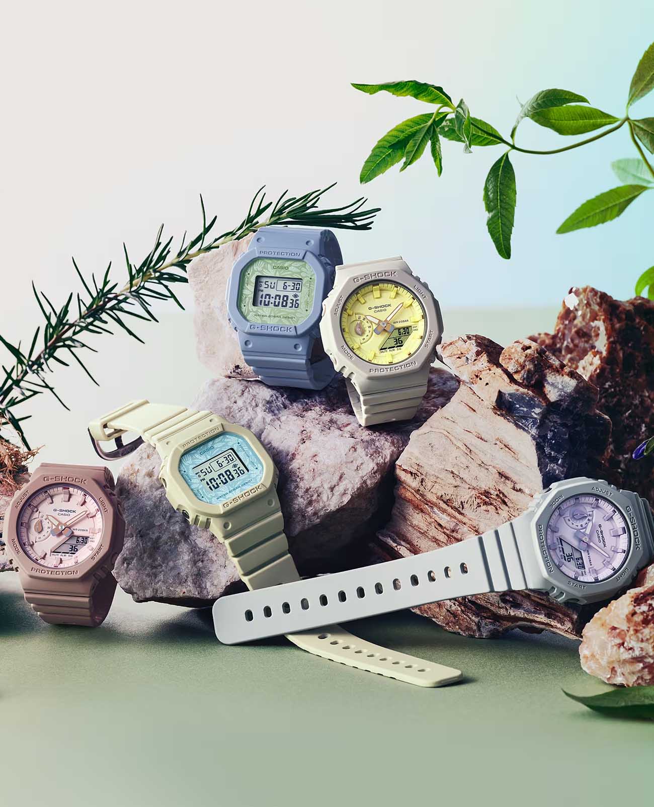 Casio Casio G-Shock GMA-S2100NC-8A, g-shock япония женские часы на браслете пластик боковой вид