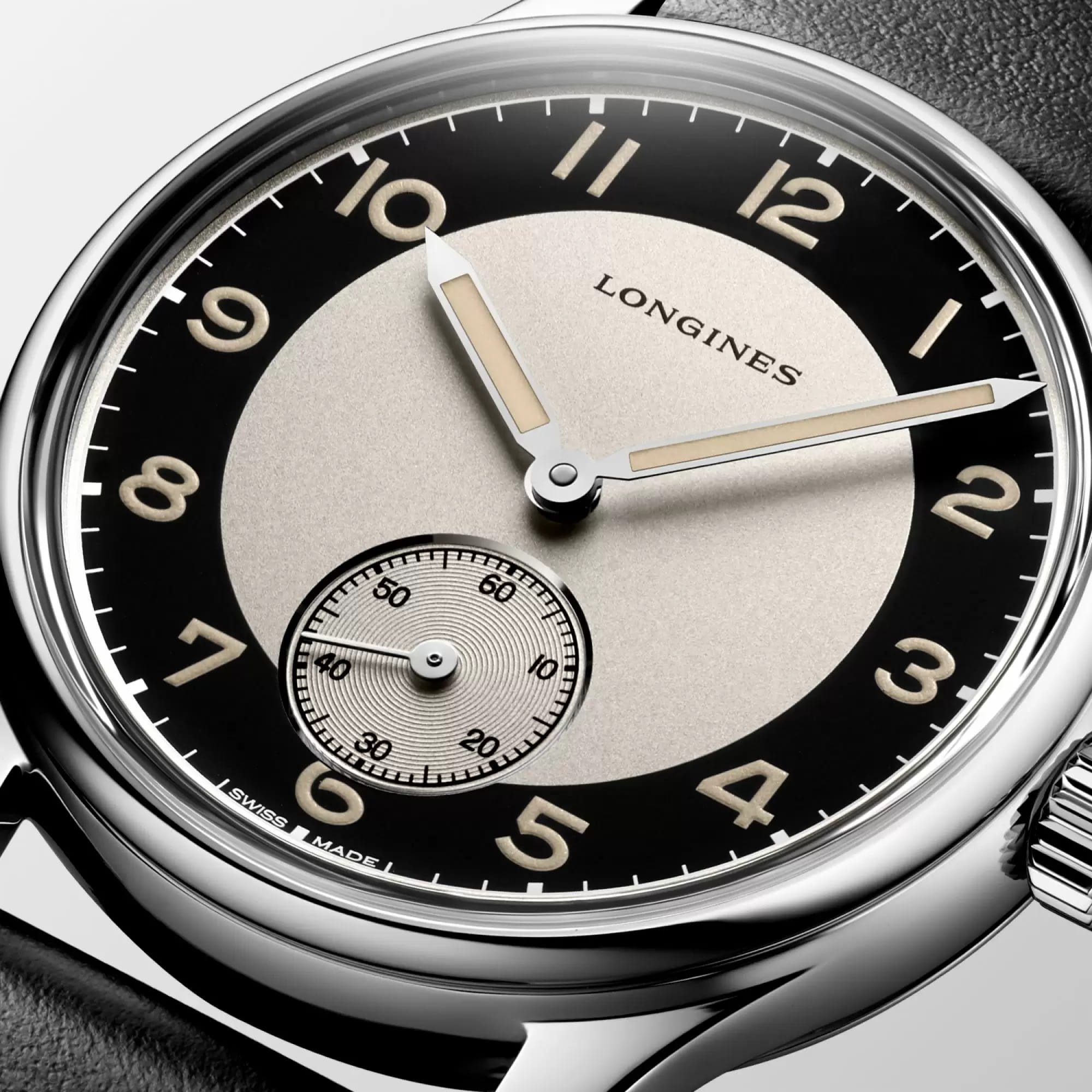 Longines Longines Heritage Classic L2.330.4.93.0, heritage швейцария женские часы на браслете кожаный боковой вид