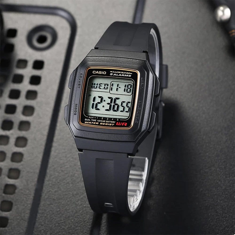 Casio Casio Collection F-201WA-9A (F-201WA-9A) мужские часы серый циферблат на запястье