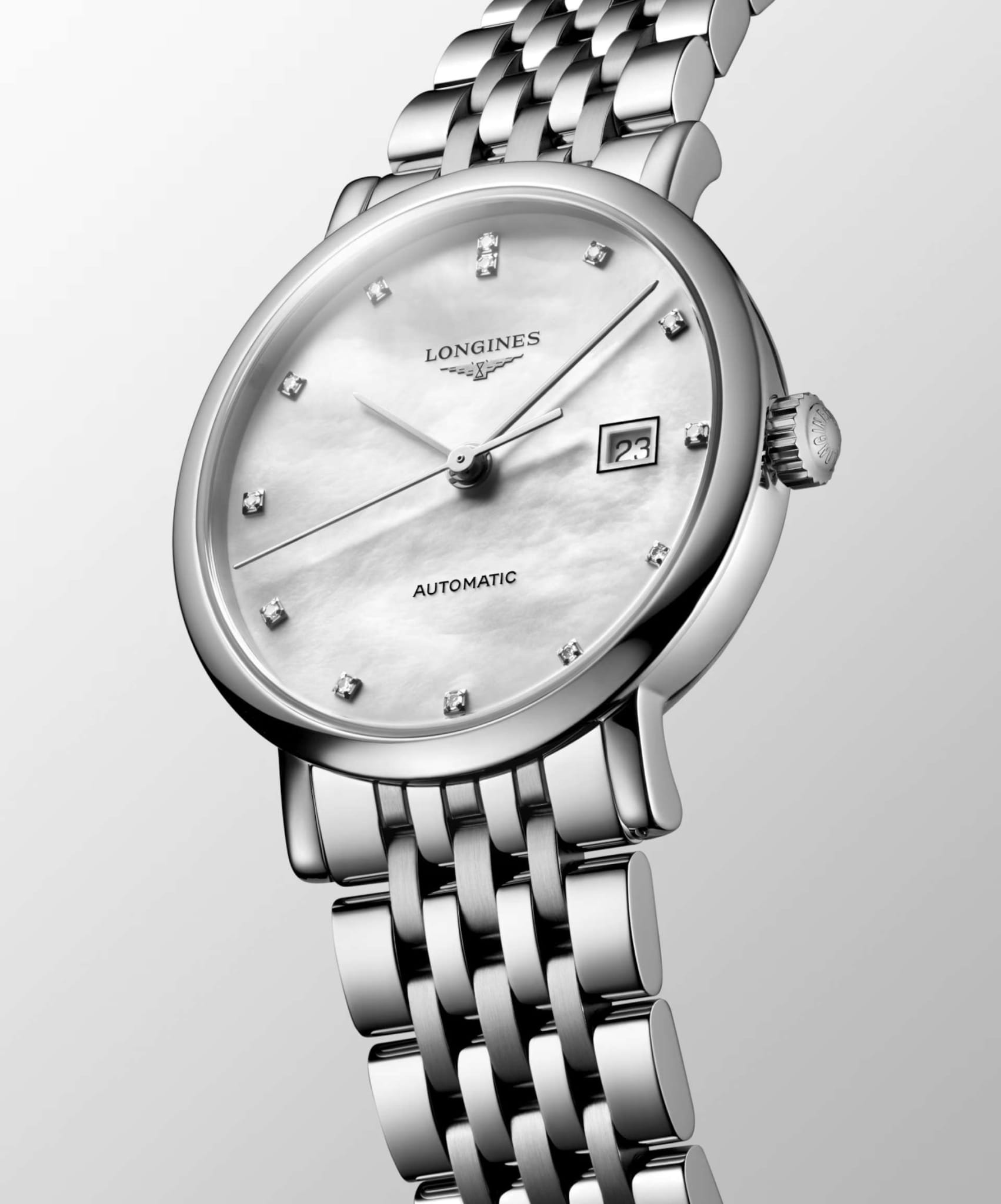 Оригинальные часы Longines Longines Elegance Elegant Collection 29 мм L4.310.4.80.6 механические калибр механизма l592 общий вид