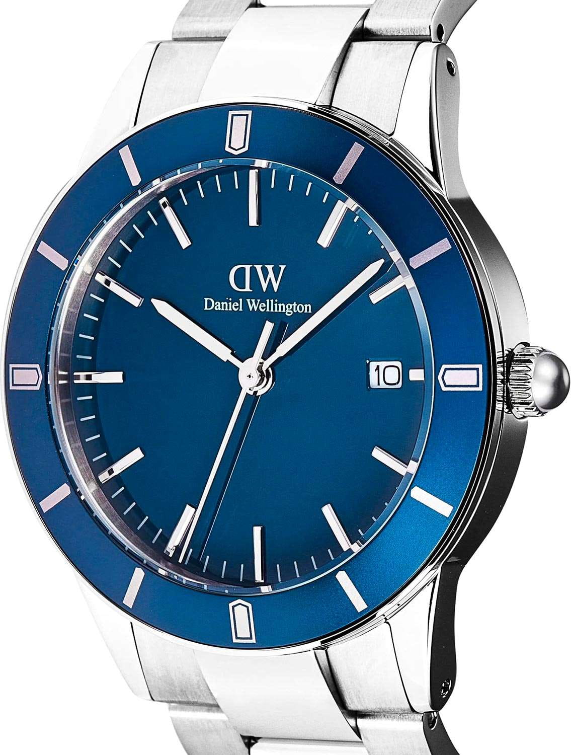 Оригинальные часы Daniel Wellington Daniel Wellington Iconic Paradigma Link Blue Enamel Silver DW00100820 кварцевые калибр механизма  общий вид