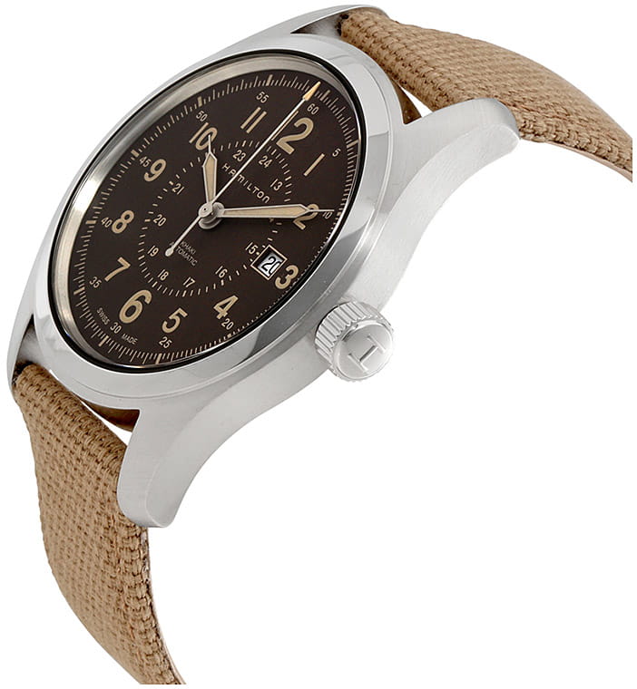 Hamilton Hamilton Khaki Field Auto H70605993, khaki field швейцария мужские часы на браслете кожа + текстиль боковой вид