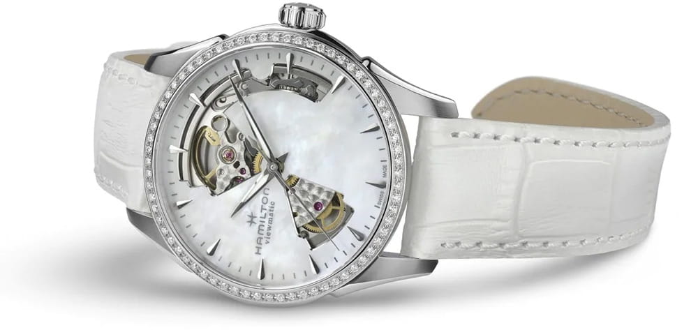 Оригинальные часы Hamilton Hamilton Jazzmaster Open Heart Lady Auto H32205890 механические калибр механизма h-10 общий вид