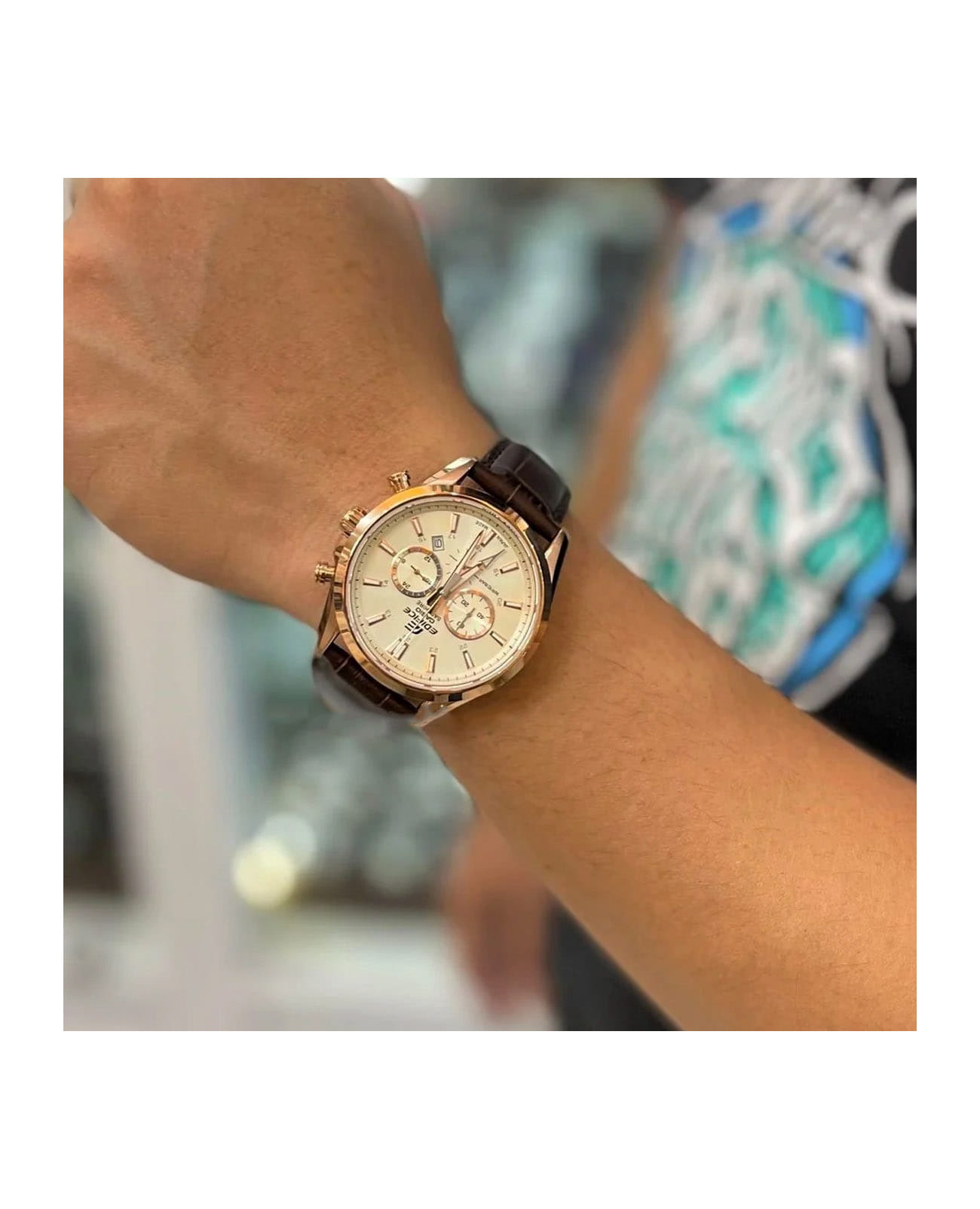 Casio Casio Edifice EFB-504JGL-7A , наручные мужские часы фото под углом