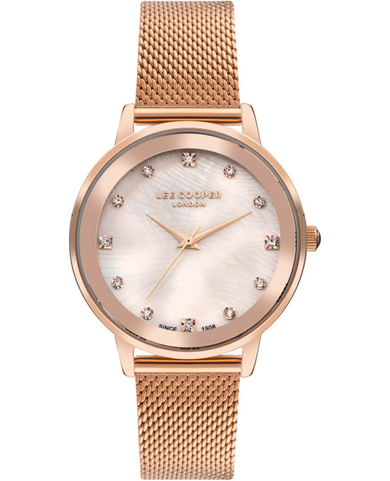 Lee Cooper Lee Cooper LC07875.410  LC07875.410 кварцевые женские часы перламутровый циферблат, браслет нержавеющая сталь с ip-покрытием — вид спереди