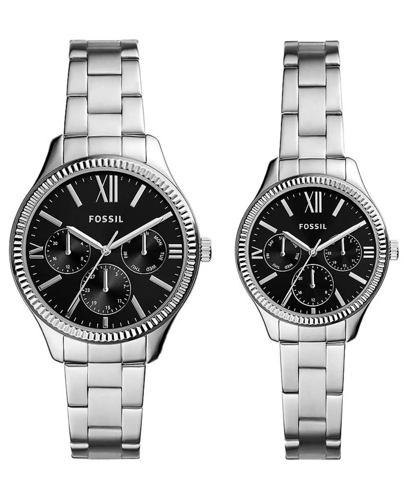 Часы Fossil Rye His and Her Multifunction Stainless Steel Watch Set  BQ2644SET купить в Казани по цене 35980 RUB: описание, характеристики