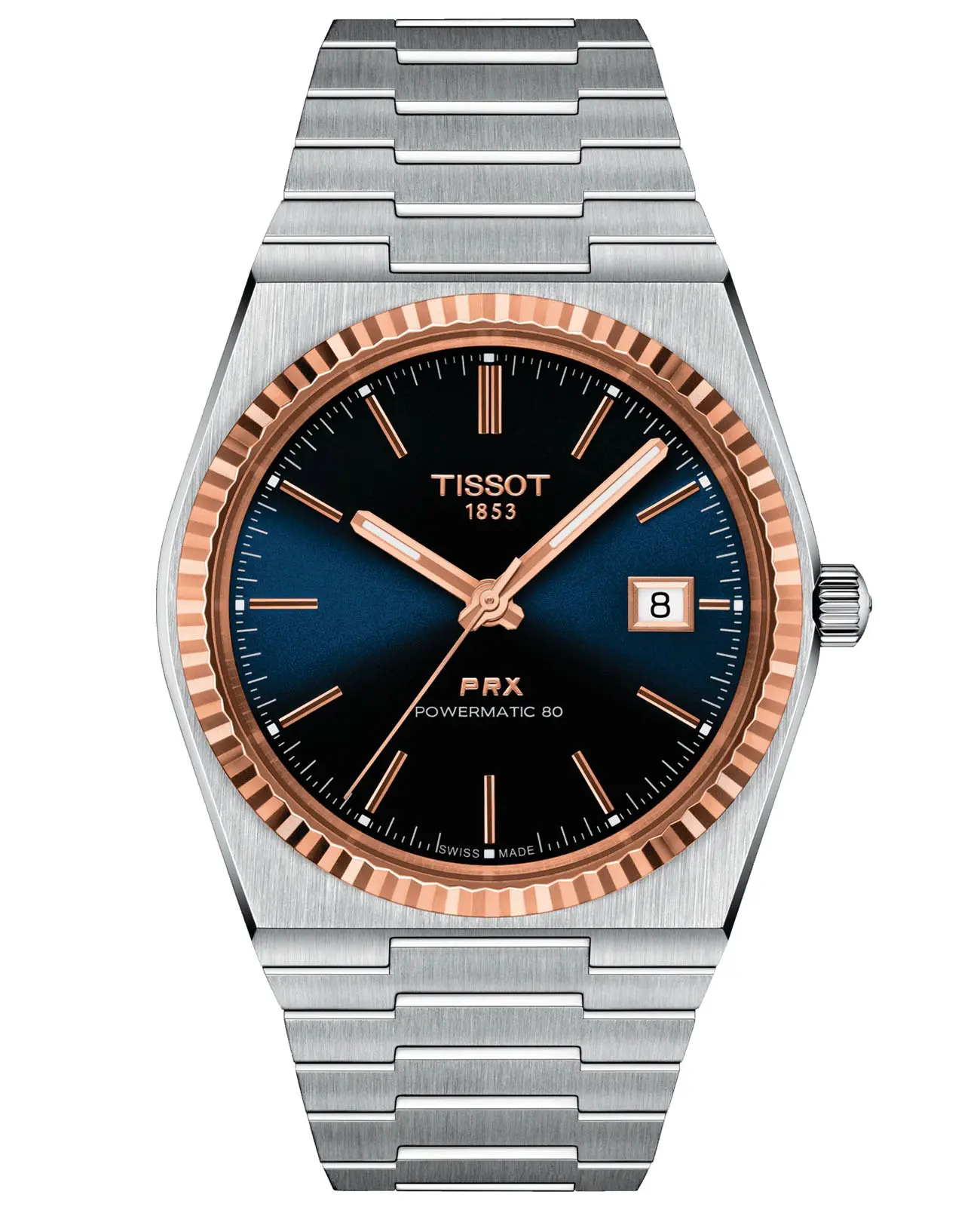 Часы Tissot PRX Powermatic 80 18K Gold Bezel T9314074104100 купить в Казани  по цене 294890 RUB: описание, характеристики