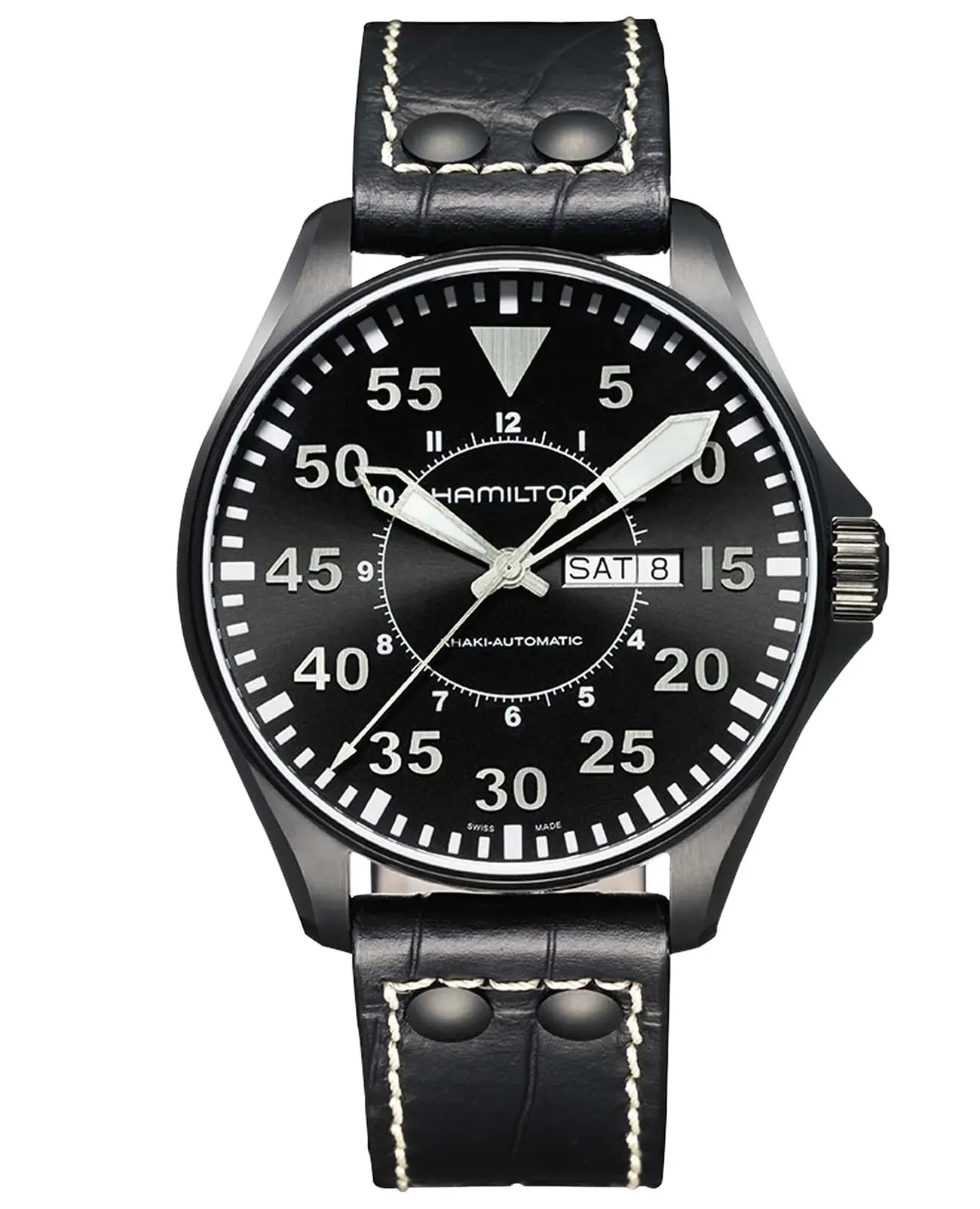 Часы Hamilton Khaki Aviation Pilot Day Date Auto H64785835 купить в  Новосибирске по цене 173689 RUB: описание, характеристики