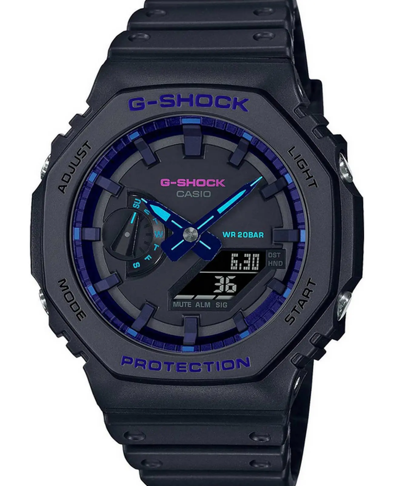 Часы Casio G-Shock Virtual Blue GA-2100VB-1A купить в Казани по цене 13640  RUB: описание, характеристики