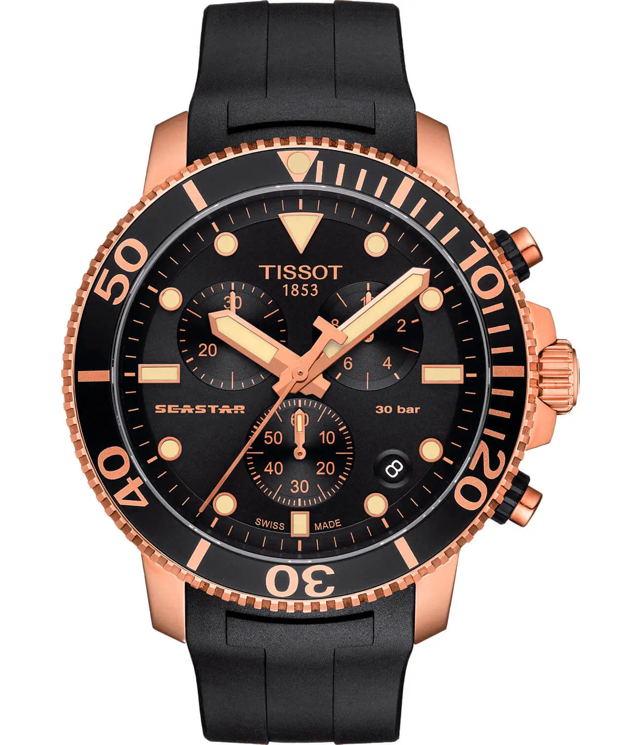 Часы Tissot Seastar 1000 Chronograph T1204173705100 купить в Орехово-Зуево  по цене 95177 RUB: описание, характеристики