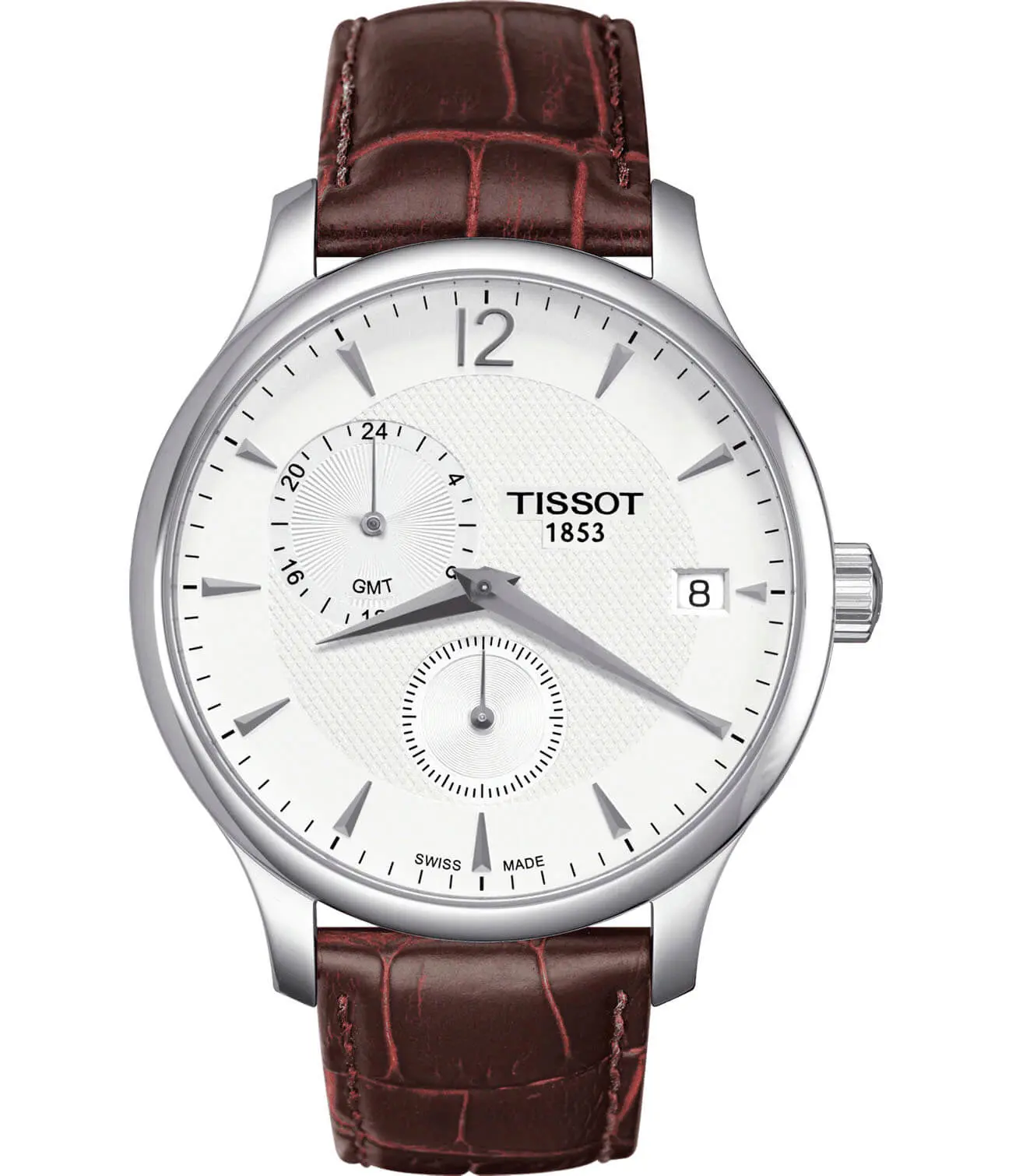 Часы Tissot Tradition GMT T0636391603700 купить в Уссурийске по цене 66195  RUB: описание, характеристики