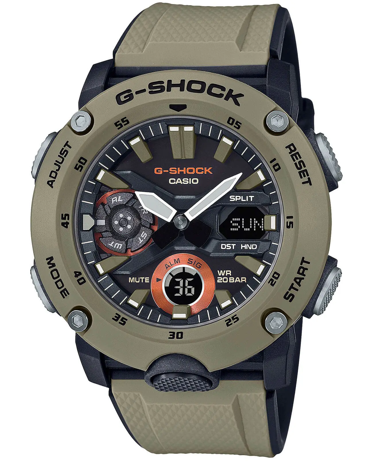 Часы Casio G-Shock GA-2000-5A купить в Ульяновске по цене 19184 RUB:  описание, характеристики