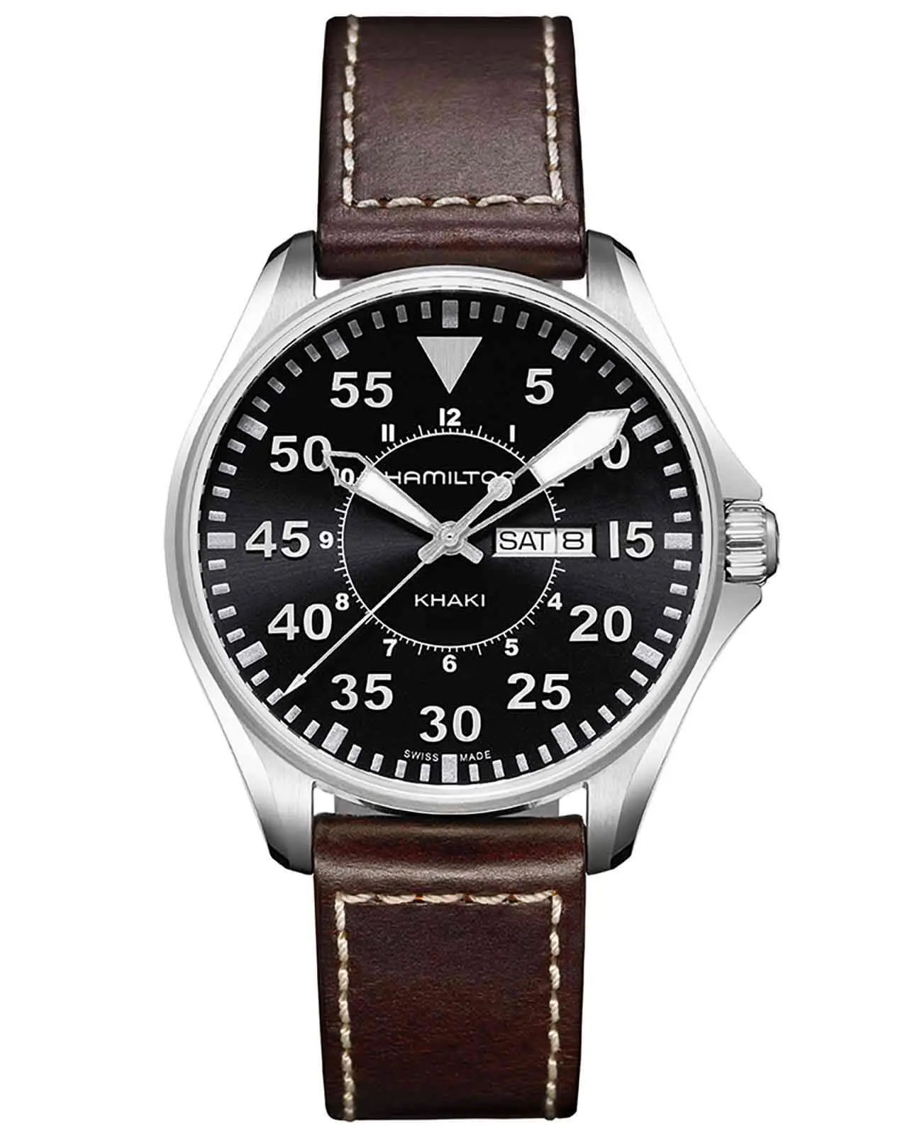 Часы Hamilton Khaki Aviation Pilot Day Date Quartz H64611535 купить в  Санкт-Петербурге по цене 74471 RUB: описание, характеристики