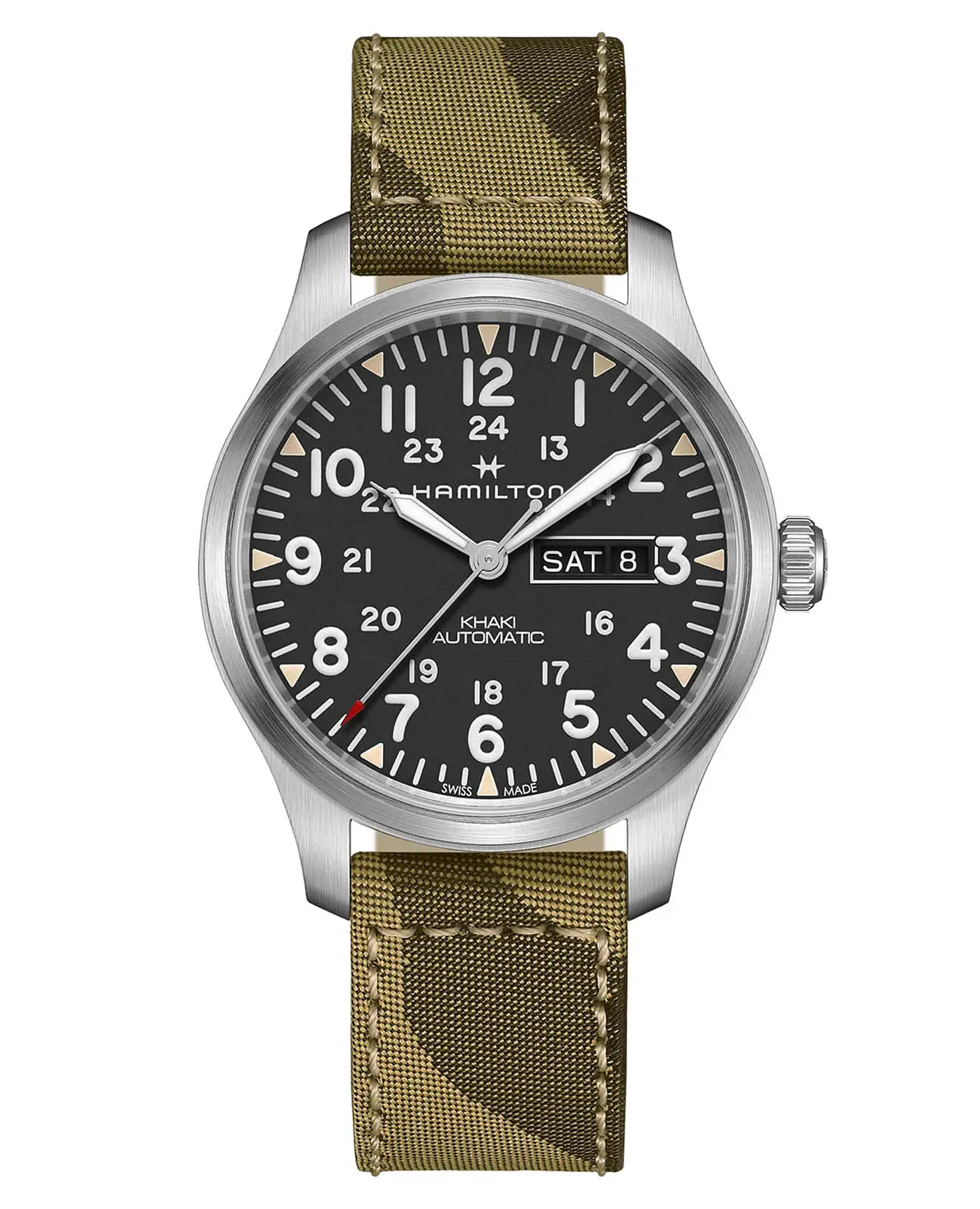 Часы Hamilton Khaki Field Day Date Auto H70535031 купить в Омске по цене  138985 RUB: описание, характеристики