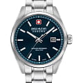 Swiss Military Hanowa Swiss Military Hanowa Pioneer SMWGH0004103  SMWGH0004103 кварцевые мужские часы  бирюзовый циферблат, браслет нержавеющая сталь — вид спереди