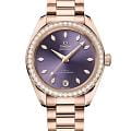 Omega Omega Seamaster Aqua Terra 220.55.34.20.60.001 Aqua Terra 22055342060001 механические женские часы фиолетовый циферблат, браслет 18-каратное красное золото — вид спереди