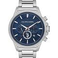 U.S. Polo Assn. U.S. Polo Assn. Crossing USPA1084-02  USPA1084-02 кварцевые мужские часы синий циферблат, браслет нержавеющая сталь — вид спереди