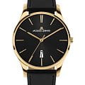 Jacques Lemans Jacques Lemans Classic 1-2124E  1-2124E кварцевые мужские часы  черный циферблат, браслет кожаный — вид спереди