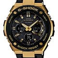 Casio Casio G-Shock GST-S100G-1ADR (GST-S100G-1A) GST G-Steel GST-S100G-1A электронные мужские часы  черный циферблат, браслет пластик — вид спереди