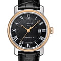 Tissot Tissot Bridgeport Powermatic 80 T097.407.26.053.00 Bridgeport T0974072605300 механические мужские часы черный циферблат, браслет кожаный — вид спереди