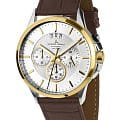 Jacques Lemans Jacques Lemans 1-1542R  1-1542R кварцевые мужские часы  белый циферблат, браслет кожаный — вид спереди