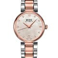 Mido Mido Baroncelli Donna M022.207.22.116.10  M0222072211610 механические женские часы перламутровый циферблат, браслет сталь c pvd покрытием — вид спереди