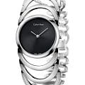  Calvin Klein K4G23121  K4G23121 кварцевые женские часы  черный циферблат, браслет нержавеющая сталь — вид спереди