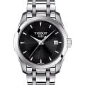 Tissot Tissot Couturier Lady T035.210.11.051.01 Couturier T0352101105101 кварцевые женские часы черный циферблат, браслет нержавеющая сталь — вид спереди