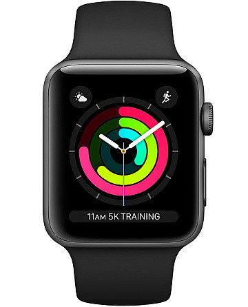 Apple Watch Series 3, 38 мм, корпус из алюминия цвета «серый космос»