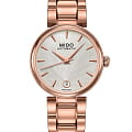 Mido Mido Baroncelli Donna M022.207.33.031.10  M0222073303110 механические женские часы серебристый циферблат, браслет сталь c pvd покрытием — вид спереди
