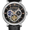 Stuhrling Stuhrling Majestic 1015.03  1015.03 механические мужские часы черный циферблат, браслет кожаный — вид спереди