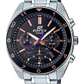 Casio Casio Edifice EFV-590D-1AVUEF EFV EFV-590D-1AVUEF кварцевые мужские часы черный циферблат, браслет нержавеющая сталь — вид спереди