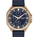 Lee Cooper Lee Cooper LC07568.499  LC07568.499 кварцевые мужские часы синий циферблат, браслет кожаный — вид спереди