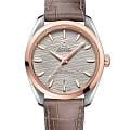 Omega Omega Seamaster Aqua Terra 220.23.38.20.06.001 Aqua Terra 22023382006001 механические женские часы серый циферблат, браслет кожаный — вид спереди