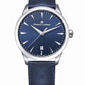 Maurice Lacroix Maurice Lacroix 1975 751007-SS001-430-4  751007-SS001-430-4 кварцевые мужские часы синий циферблат, браслет кожаный — вид спереди