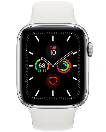 Apple Watch Series 5, 44 мм, корпус из алюминия цвета «серебряный»