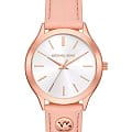 Michael Kors Michael Kors Runway MK7467  MK7467 кварцевые женские часы серебристый циферблат, браслет кожаный — вид спереди