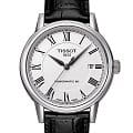 Tissot Tissot Carson Powermatic 80 T085.407.16.013.00 Carson T0854071601300 механические мужские часы  белый циферблат, браслет кожаный — вид спереди