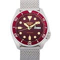 Seiko Seiko 5 Sports SRPD69K1 механические мужские часы часы крупный план красный циферблата