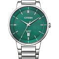 Citizen Citizen Basic BI5120-51X  BI5120-51X кварцевые мужские часы зеленый циферблат, браслет нержавеющая сталь — вид спереди