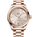 Omega Omega Seamaster Aqua Terra 220.50.34.20.09.001 Aqua Terra 22050342009001 механические женские часы бежевый циферблат, браслет 18-каратное красное золото — вид спереди