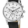 Jacques Lemans Jacques Lemans 1-1654ZB  1-1654ZB кварцевые мужские часы белый циферблат, браслет кожаный — вид спереди