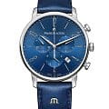 Maurice Lacroix Maurice Lacroix Eliros Chronograph EL1098-SS001-420-4  EL1098-SS001-420-4 кварцевые женские часы синий циферблат, браслет кожаный — вид спереди