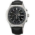 Orient Orient TT0V003B (FTT0V003B)  FTT0V003B  мужские часы  черный циферблат, браслет кожа + текстиль — вид спереди